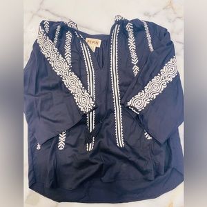 PEPIN poplin embroidered detailed blouse